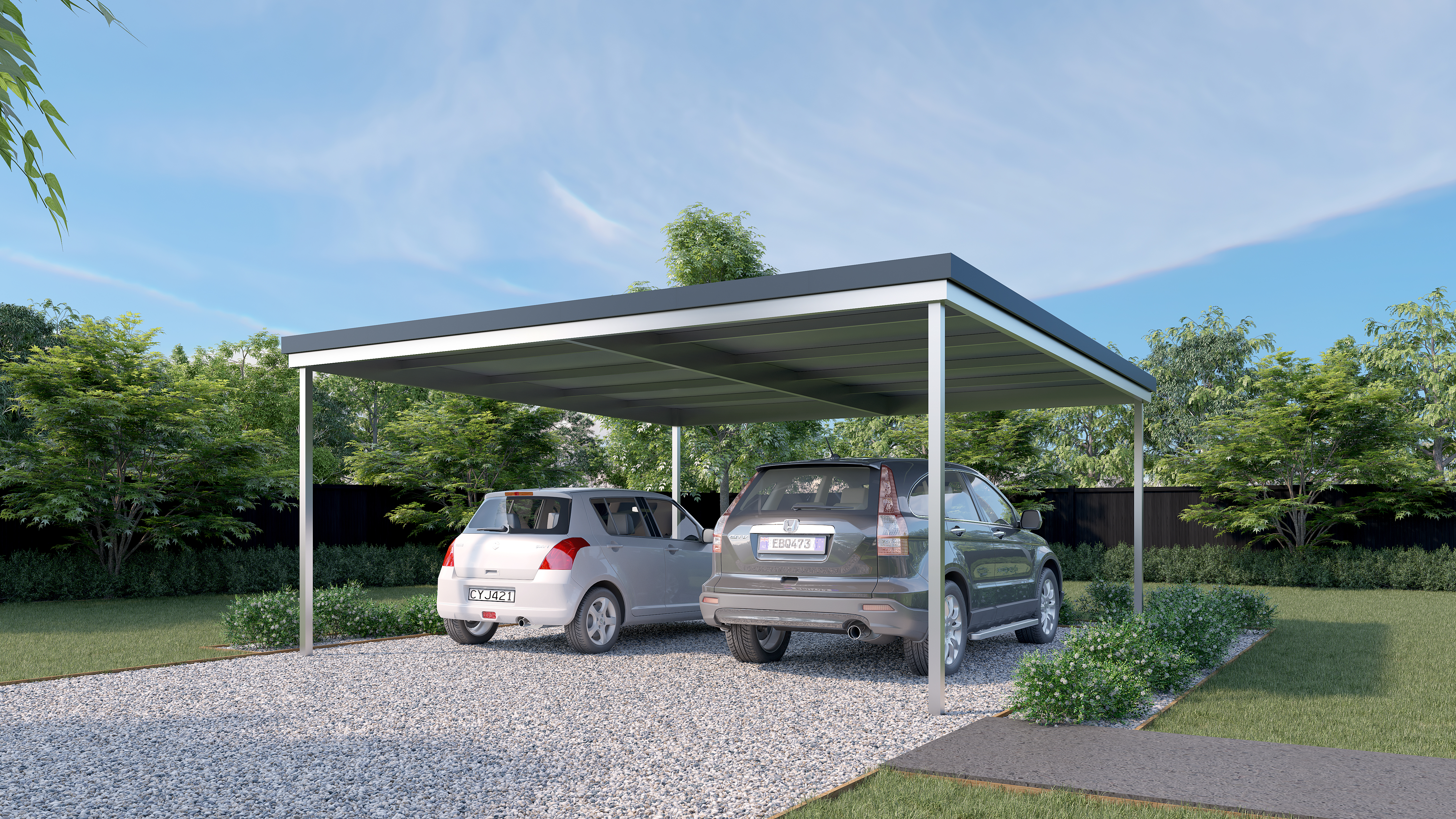 20 10 30 Ideal Carport Flat Roof 01